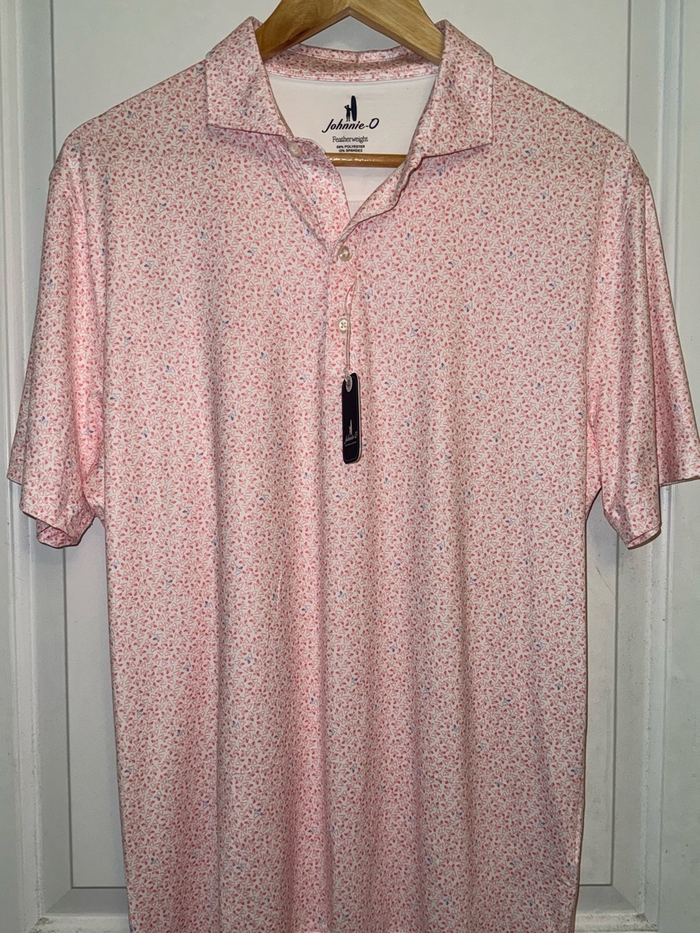 johnnie-O NWT Pelican Print Featherweight Polo in "Azalea"